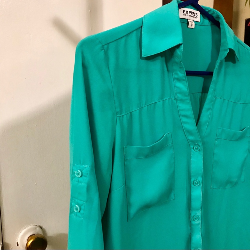 🚨 CLEARANCE! Express Teal Portofino Blouse Top
